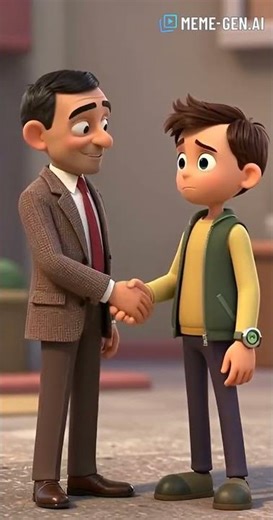 Mr. Bean Hand Shake Ben10. #viral #trending #animation #mrbean #ben10