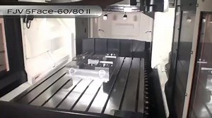 The FJV 5Face-60/80 II's special design ensures extremely high-precision machining over extended periods of operation by eliminating the spindle overhang often seen in C-frame vertical machining centers. | Mazak North America