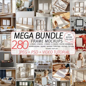 280 Mega Frame Mockup Bundle PSD - Ultimate Smart Object Wall Art Collection | Wood, Poster, Canvas, Boho, Minimalist Decor, JPG Files - Etsy Canada