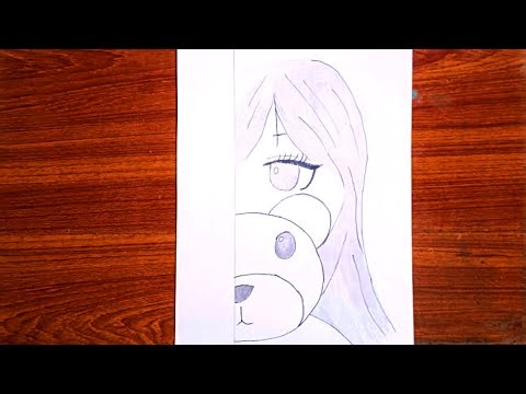 How to Draw a Cute Girl with Panda 🐼 | Step by Step Drawing Tutorial