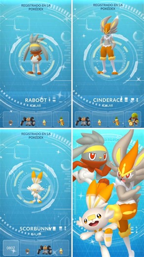 Scorbunny Shiny + Evolución y Registro en la Pokédex