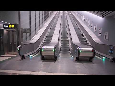 Sweden, Stockholm Odenplan subway station, 17X escalator, 8X elevator ride