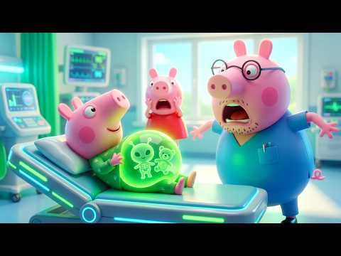 George Pig Thinks There’s an Alien in His Tummy! 😱👽 | Funny Peppa Pig 3D Animation