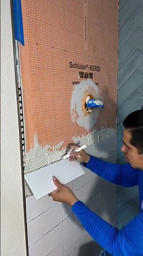 Tile install waterproofing Schluter systems