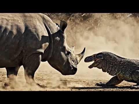 King komodo attack Rhinoceros, King komodo Vs Rhinoceros