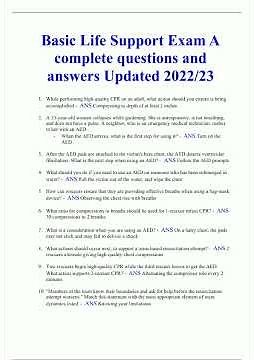 Basic Life Support Exam A answered 2023