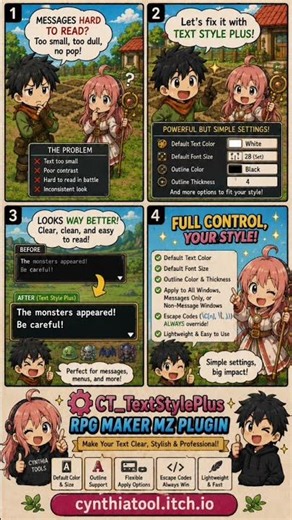 Make Your RPG Maker MZ Text Look Better Instantly | CT_TextStylePlus