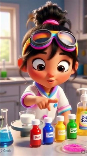 Magic Rainbow Milk Experiment 🌈 Kids Science Trick! ‪@KiddoKittens‬ ‪@Kiddokittenshorts‬