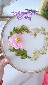 Love-Shaped Ribbon Embroidery Design