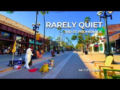 4K Santa Monica 3rd Street Promenade: Quite Walk (Super Bowl Sunday) | City Ambience 2026