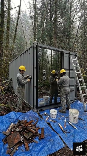 I Built an INVISIBLE Glass Cabin in the Forest (Hidden Home) #construction #shorts #trending