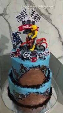 motorbike birthday cake #cake #tutorial #cakedecor #motorcycle #motocross #shorts #motortrail