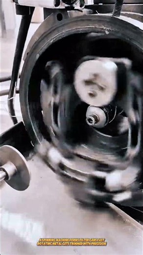 This Spin Cutting Machine Shapes Oil Filters Fast With Precision Metal Rotation #machine #tools