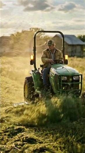 mini tractor grass cutting machine in thick grass |GreenAgrix