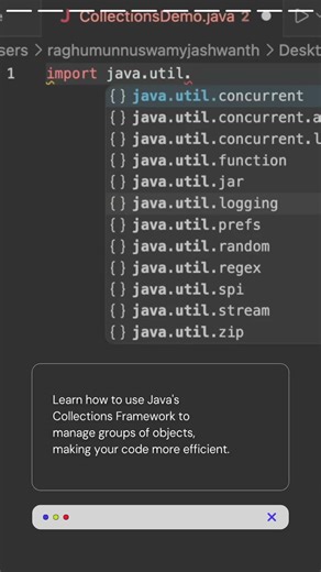 "Java Collections Framework"🚀 #java #coding #helloworld #programming #java2026 #smartphone #macbook