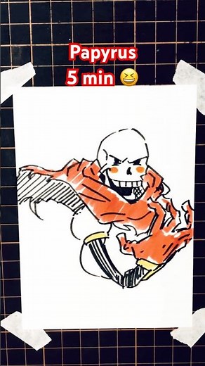 【Undertale】How to draw Papyrus in 5sec,10sec,30sec,1mins,5mins #undertale #papyrus #drawing #shorts