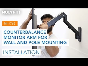 Single Monitor Arm for Wall or Pole Mounting | MI-1765 ( Installation)