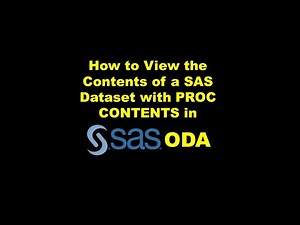 How to View the Contents of a SAS Dataset with PROC CONTENTS in SAS ODA – Demonstration
