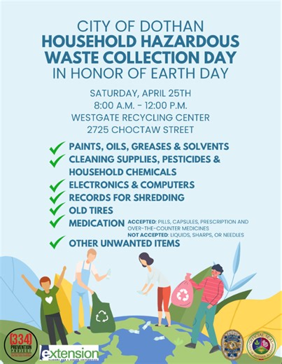 Dothan hosts Hazardous Household Materials Clean-up in April