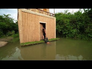 Building The Most Beautiful Mud House in Flood Season on Canal