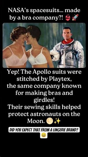 From bras to the Moon!The Apollo spacesuits were made by Playtex,a bra company! #shorts #shortvideo