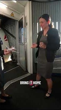 I gave a Delta flight attendant a paper airplane Airbus A220! Template by Liverycraft on Youtube.