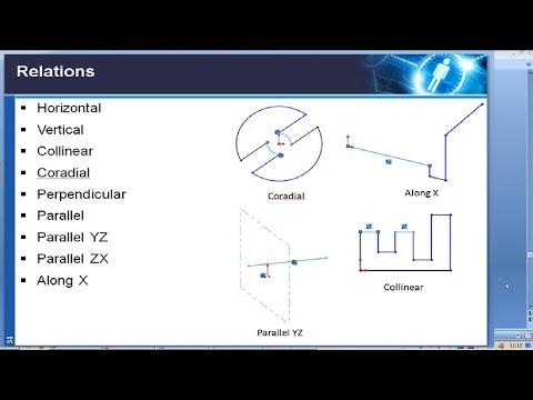 23 Relations in Solidworks - Horizontal, Vertical, Collinear, Coradial, Perpendicular, Parallel .