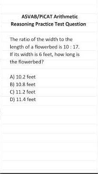 Ratios: ASVAB/PiCAT Arithmetic Reasoning Practice Test Q #acetheasvab with #grammarhero #afqt