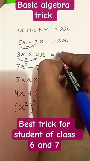 Basic Algebra Explained | Algebra Basics for Beginners | Easy Maths Trick 🔥 #maths #study #algebra