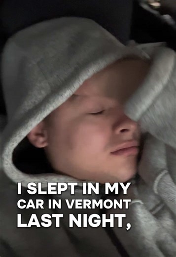 Sleeping in my car in Vermont: frozen windows, snowboarding, and a $19 hotdog 🌨️ #carcamping #vermont #roadtrip #solotravel #dayinmylife