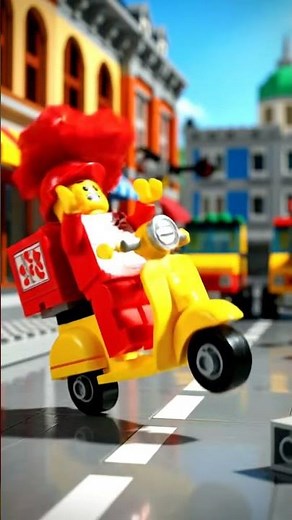 LEGO Pizza Delivery GOES WRONG! Epic Scooter Crash Compilation! #aianimation #lego #aiart