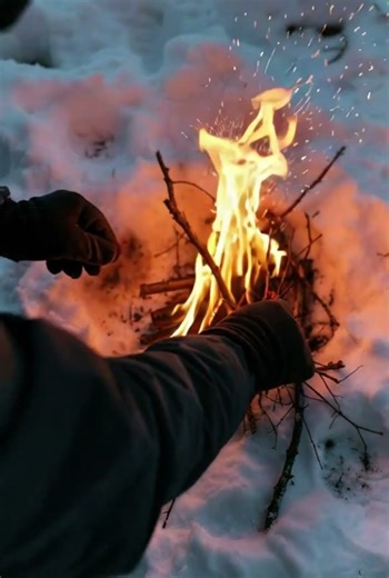 Winter Camping in Silence ❄️🔥 | Cozy Snow Vibes #camping #shorts