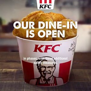 We’ve reopened our Dine-In service in phases and we've put in place additional social distancing measures on top of our elevated hygiene measures: - Limited number of Dine-In customers - Marked floors for queuing - Increased distance between tables - Marked alternate seatings Rest assured, we continue with hygiene and safety measures including frequent handwashing, contact surface sanitisation & temperature checks. We also encourage cashless payments to minimize contact. Check out kfc.com.my/sto