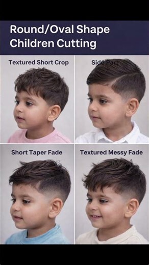 4 Best Haircuts for Round & Oval Face Shape Kids ✂️👶 #shorts