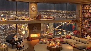 【公寓氛围・爵士乐】纽约公寓雨夜钢琴诊疗所｜用蓝调爵士重置你的生物钟｜含隐藏版城市天际线白噪音｜适合深夜emo人士