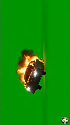 Burning Car Crash Explosion | High Impact Fire Blast Green Screen stock footage #firewatch