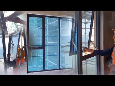 How Do They Install Big Glass Windows? #construction