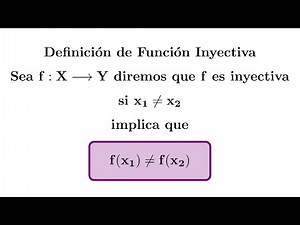 Definición de Función Inyectiva y Ejemplos Curso de Álgebra Superior