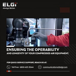 64 reactions | Our in-house team offers you on-demand assistance for mission-critical compressed air demands. We recommend a preventive maintenance program for your business for routine inspections, to ensure that all your equipment is in optimal working condition. We can help you with your preventive maintenance checklist, reach out to us: https://www.elgi.com/in/services/ #HereForYou #ServiceSupport #CompressedAirNeeds | Elgi Equipments Limited | Facebook