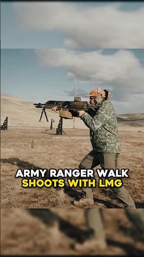 Army Ranger Walk Shoots With LMG