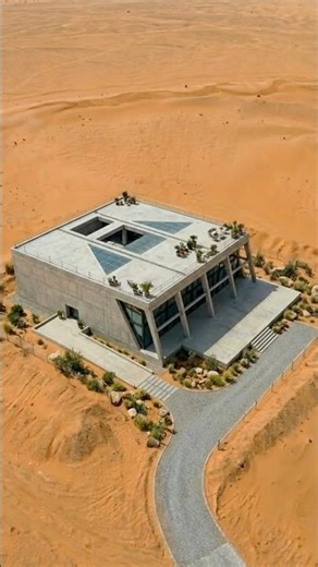 Tilted Monolithic Slab House — From Empty Desert to Futuristic Concrete Masterpiece