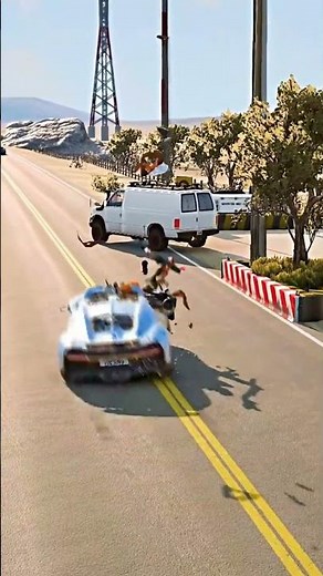 Realistic Highway Car Crashes #304