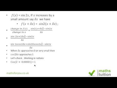 Differentiate sin2x from first principles