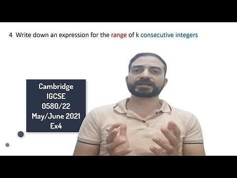 range of K consecutive integers Cambridge IGCSE