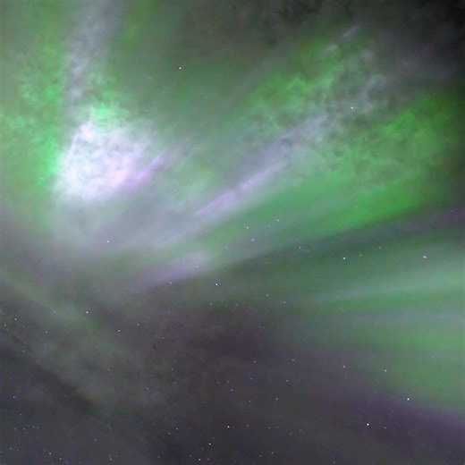 Super Strong Corona visible through the clouds | Aurora Borealis Observatory