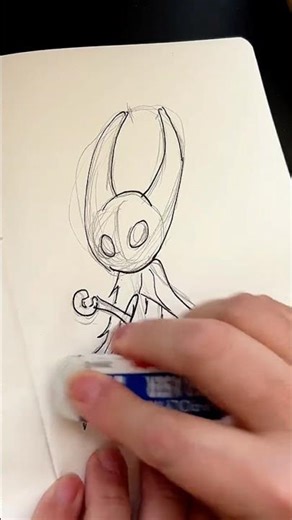 Viewer requested; draw the Hollow Knight #hollowknight #videogameart #drawingvideo #artprocess