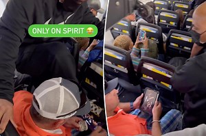Spirit Airlines passenger caught on video leaping over seats in rush to deplane: ‘Touch me, motherf–ker’