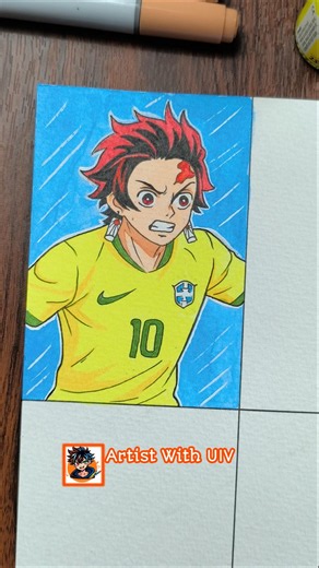 Tanjiro x FIFA World Cup 2026🔥🇧🇷 Demon Slayer #art #drawing #anime #demonslayer #worldcup2026