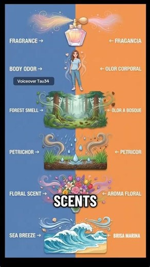 Scents & Smells in English & Spanish 👃 English Vocabulary | Visual English 🇺🇸 🇪🇸
