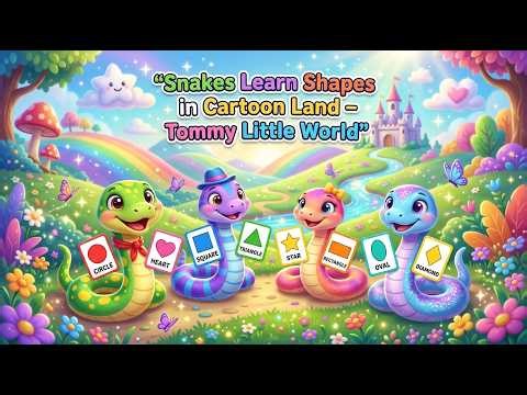 Snakes Learn Shapes in Cartoon Land | Learn Shapes with Snakes, Educational Fun & Nursery Rhyme 🐍✨🔶